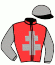 casaque portée par Blanchon P. jockey du cheval de course JAGUAR JENILOU, information pmu ZETURF