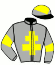 casaque portée par Marie Benj. jockey du cheval de course REGINA LILLIE, information pmu ZETURF