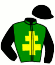 casaque portée par Aguiar T. jockey du cheval de course KLEOPATRE D'ALFORT, information pmu ZETURF