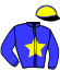 casaque portée par Ouvrie F. jockey du cheval de course IRIS RIVOISE, information pmu ZETURF
