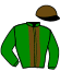 casaque portée par Brouard S. jockey du cheval de course ILLA BONG, information pmu ZETURF