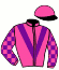 casaque portée par Rousset Y. jockey du cheval de course POULFOS, information pmu ZETURF