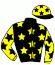 casaque portée par Grandin M. jockey du cheval de course BLACK MAMBA, information pmu ZETURF