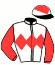 casaque portée par Banz Mlle C. jockey du cheval de course LILY APPLE, information pmu ZETURF