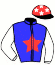 casaque portée par Briand Y. A. jockey du cheval de course FRUIT DE BERTRANGE, information pmu ZETURF