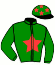 casaque portée par Zoghlami H. jockey du cheval de course HUNTER DE LA COTE, information pmu ZETURF