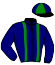 casaque portée par Barrier A. jockey du cheval de course JUST DE LA MORTRIE, information pmu ZETURF