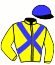 casaque portée par Mottier M. jockey du cheval de course GAZELLE DE VAL, information pmu ZETURF
