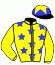 casaque portée par Poirier Mlle C. jockey du cheval de course LUIGI DE CIERGUES, information pmu ZETURF