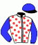 casaque portée par Moutard Jer. jockey du cheval de course SAINT AMOUR, information pmu ZETURF