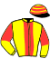 casaque portée par Dromigny T. jockey du cheval de course HIT DE JOBI, information pmu ZETURF