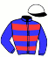 casaque portée par Koubiche L. jockey du cheval de course FRIVOLE D'ARBAZ (FR), information pmu ZETURF