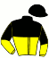 casaque portée par Barrier A. jockey du cheval de course JANGO VICI, information pmu ZETURF