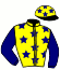 casaque portée par Roig Balaguer G. jockey du cheval de course LA GUARDIA, information pmu ZETURF