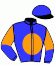 casaque portée par Raffin E. jockey du cheval de course IROKO DU CAIEU, information pmu ZETURF