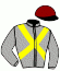 casaque portée par Crastus A. jockey du cheval de course MAZIWA, information pmu ZETURF