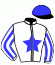 casaque portée par Pouchin A. jockey du cheval de course GRISELDA, information pmu ZETURF