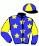 casaque portée par Nicoleau J. jockey du cheval de course PROLETARIUS, information pmu ZETURF