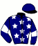 casaque portée par Hondier Jad jockey du cheval de course ESPOIR DE LA MONE, information pmu ZETURF