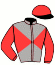casaque portée par Verhestraeten E. jockey du cheval de course NACOMA, information pmu ZETURF