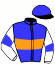 casaque portée par Chauve-laffay H. jockey du cheval de course IMERA BLUE, information pmu ZETURF