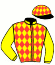casaque portée par Grosbot R. jockey du cheval de course GABIN DU ROCHER, information pmu ZETURF
