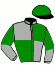 casaque portée par Delaune G. jockey du cheval de course JAGGER DARK, information pmu ZETURF