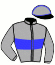 casaque portée par Vallee D. jockey du cheval de course GIPSY D'OURVILLE, information pmu ZETURF