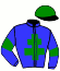 casaque portée par Ruault Mar. jockey du cheval de course IRINUSHKA, information pmu ZETURF