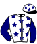 casaque portée par Legros M. jockey du cheval de course MELLBY GUARD, information pmu ZETURF