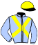casaque portée par Veron F. jockey du cheval de course DIMANCHE SOIR, information pmu ZETURF