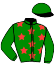 casaque portée par Mendizabal I. jockey du cheval de course PONTEJOS, information pmu ZETURF