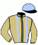 casaque portée par Romary Mlle M. jockey du cheval de course RAPIDO PRESTO, information pmu ZETURF