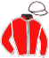 casaque portée par Lalande L. jockey du cheval de course JEFF DE MONPAZ, information pmu ZETURF