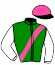 casaque portée par Journiac H. jockey du cheval de course LA BREA (GB), information pmu ZETURF