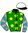 casaque portée par Guillochon J. jockey du cheval de course EVEREST ROSE (GB), information pmu ZETURF