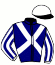 casaque portée par Velon Mlle M. jockey du cheval de course CERCA TROVA, information pmu ZETURF