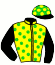 casaque portée par Hardouin E. jockey du cheval de course SYLVER SAMBA, information pmu ZETURF