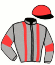 casaque portée par Laffay Chauve Q. jockey du cheval de course LAGON DES BROUETS, information pmu ZETURF