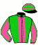 casaque portée par Madamet A. jockey du cheval de course LOVELYMATCH, information pmu ZETURF