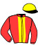 casaque portée par Deville J. jockey du cheval de course JOLIE CLAIRE, information pmu ZETURF