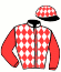 casaque portée par Gence F. jockey du cheval de course IBILI DE SALTA, information pmu ZETURF