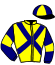 casaque portée par Gelormini G. jockey du cheval de course GALANT DE CHRISTAL (FR), information pmu ZETURF