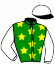 casaque portée par Raffin E. jockey du cheval de course IALTO D'HERTALS (FR), information pmu ZETURF