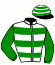 casaque portée par Abrivard A. jockey du cheval de course HERNANIE DE GODREL, information pmu ZETURF