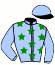casaque portée par Jolivet B. jockey du cheval de course FUNKY JET, information pmu ZETURF