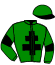 casaque portée par Ionescu M. jockey du cheval de course KAPITAN D'HERIPRE, information pmu ZETURF