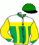 casaque portée par Raffin E. jockey du cheval de course HEMMA DE BRIKVIL, information pmu ZETURF