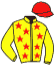 casaque portée par Lebourgeois Y. jockey du cheval de course DE GAULLE GRIF, information pmu ZETURF