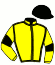 casaque portée par Douyere R. jockey du cheval de course KARINA DE BOMO, information pmu ZETURF